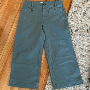 LOFT Women’s Casual Teal Wide-Leg Pants - The Palmer Wide Leg - Twill - Size 4P